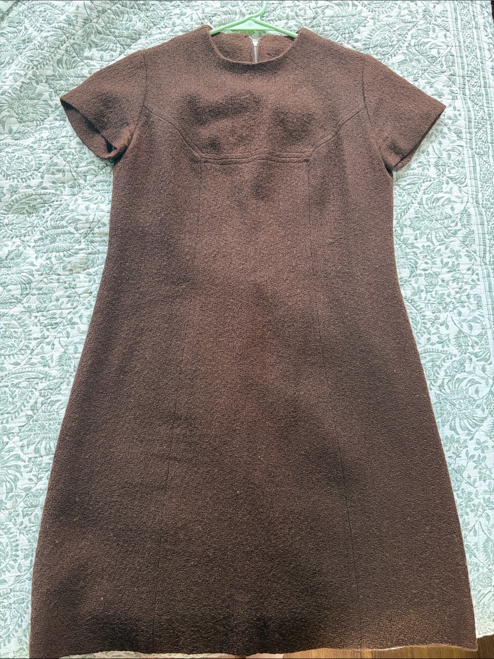 1950’s Vintage Brown Short-Sleeve Mini Dress - Sleek Everyday Style